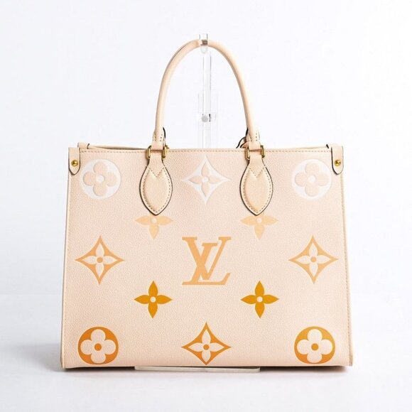 Authentic Louis Vuitton On The Go Tote Empreinte By The Pool Onthego MM Cream - Picture 4 of 10
